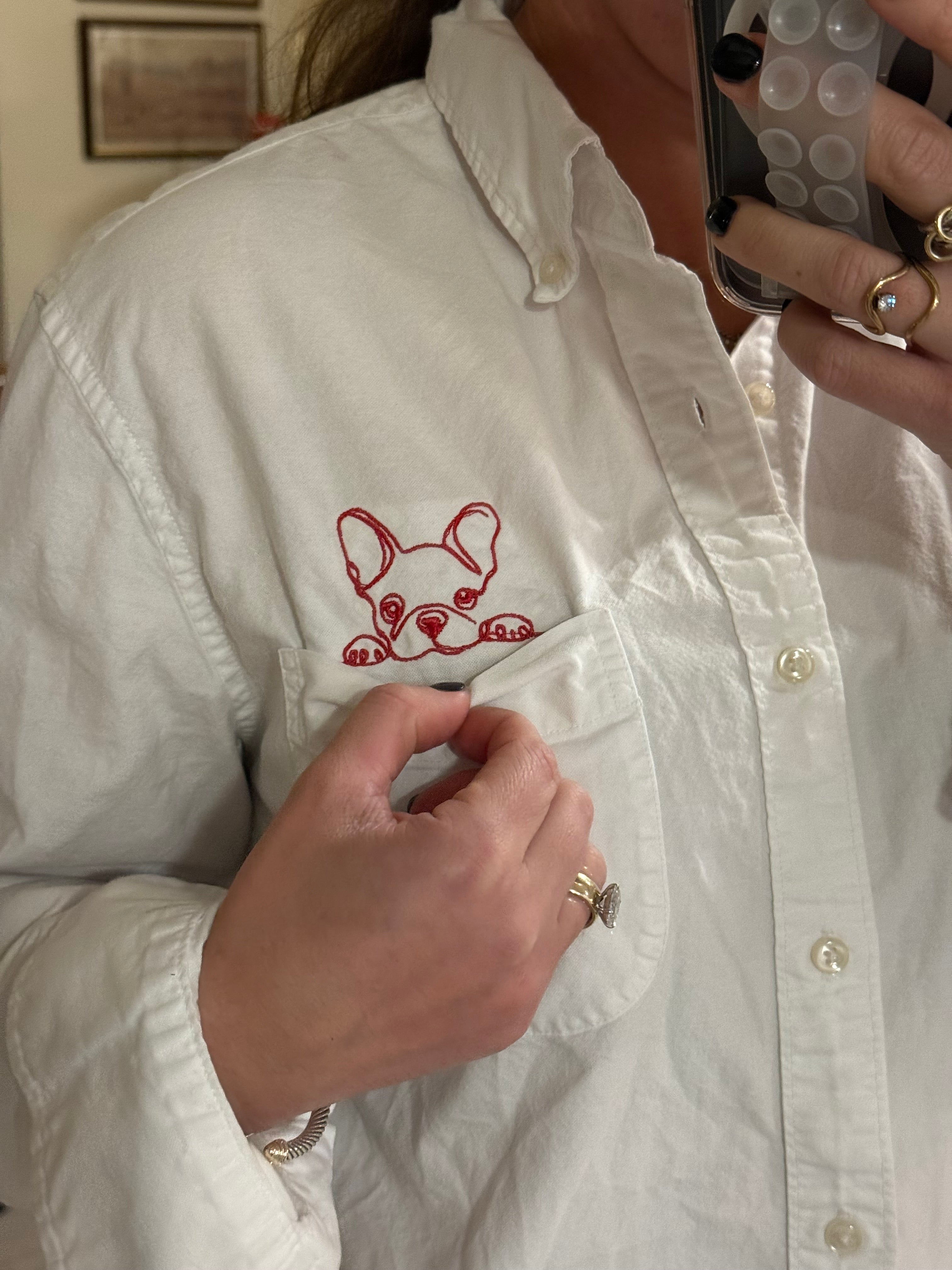 Pop Out Puppy Button Down