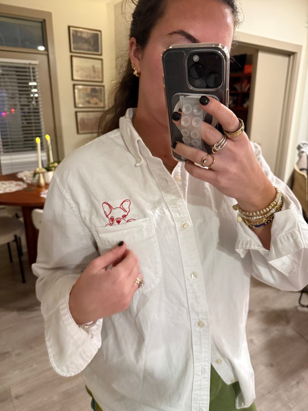 Pop Out Puppy Button Down