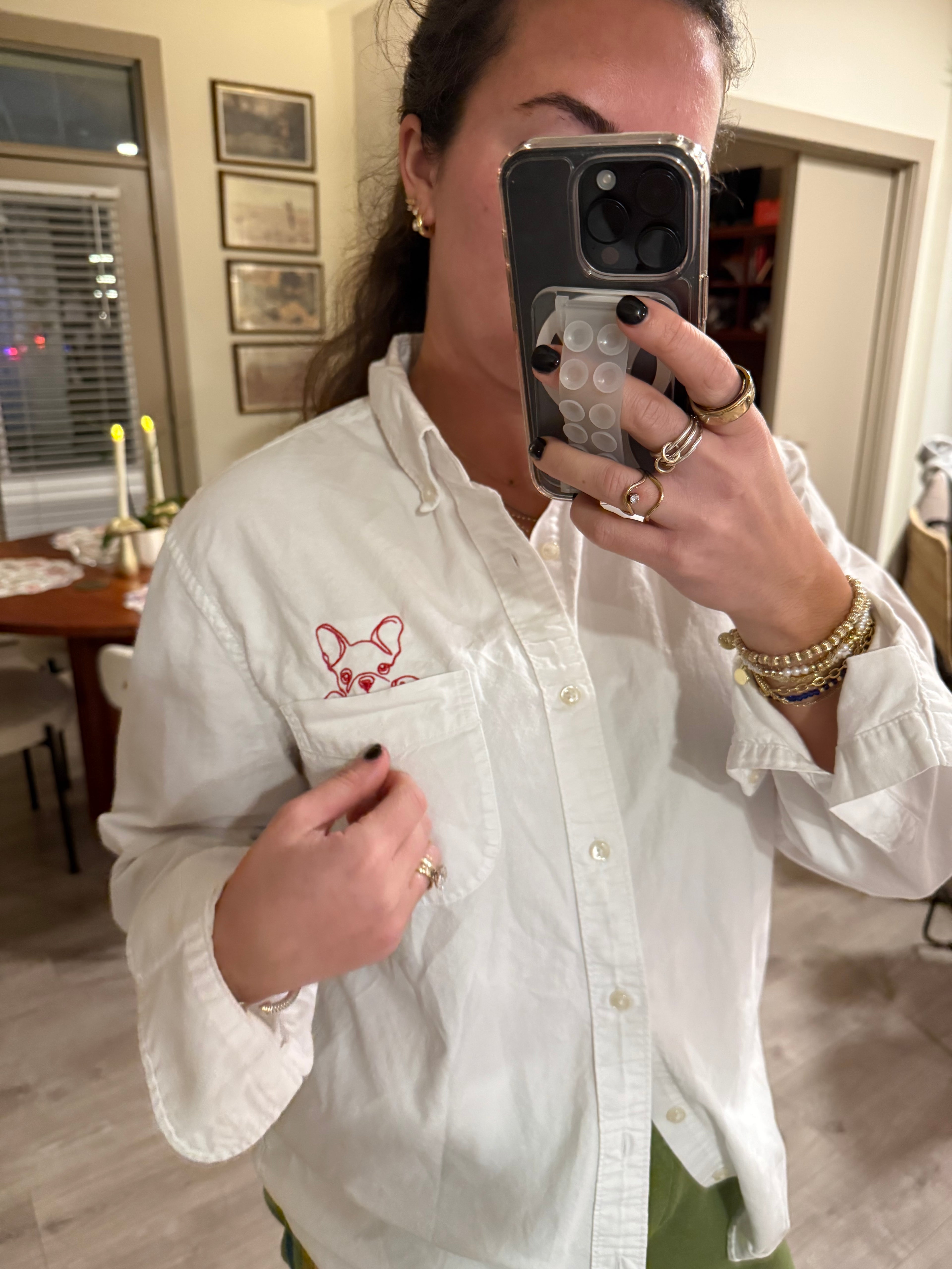 Pop Out Puppy Button Down