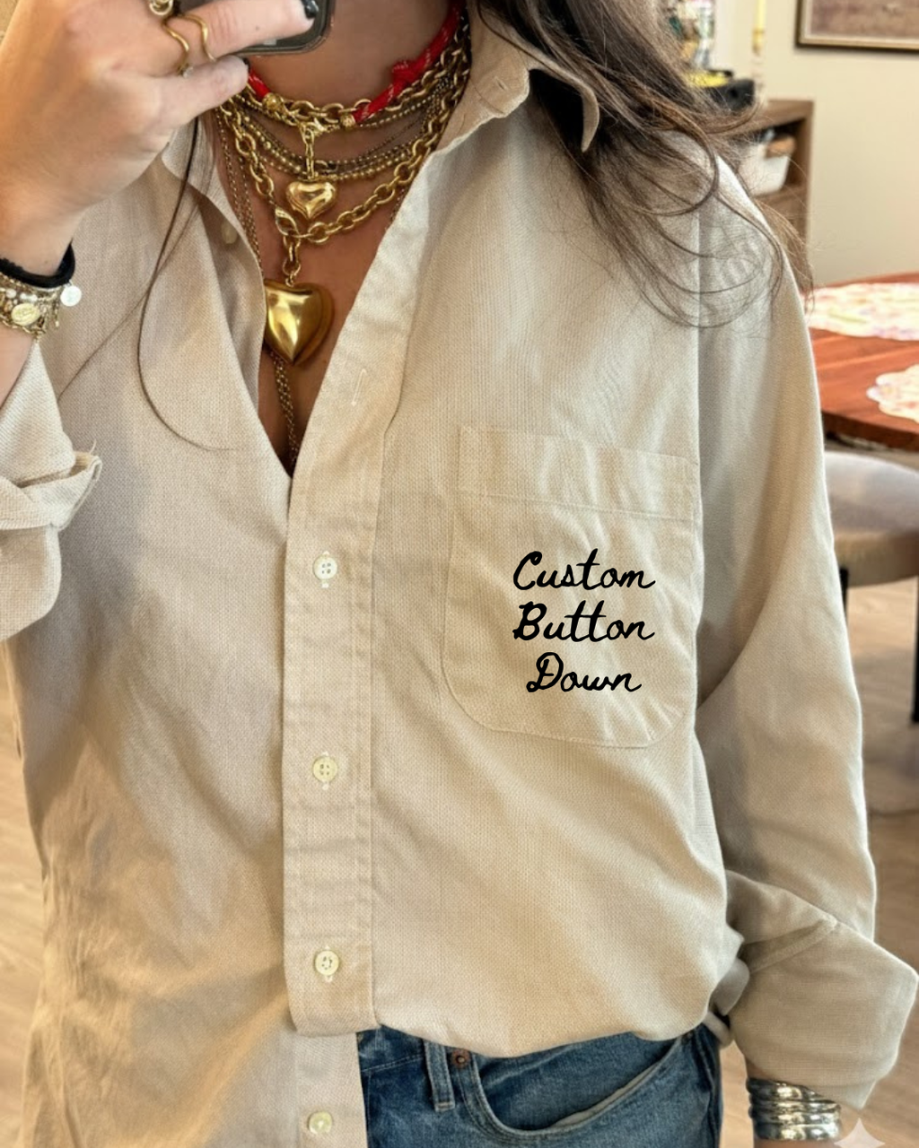 Custom Pocket Stitch Button Down