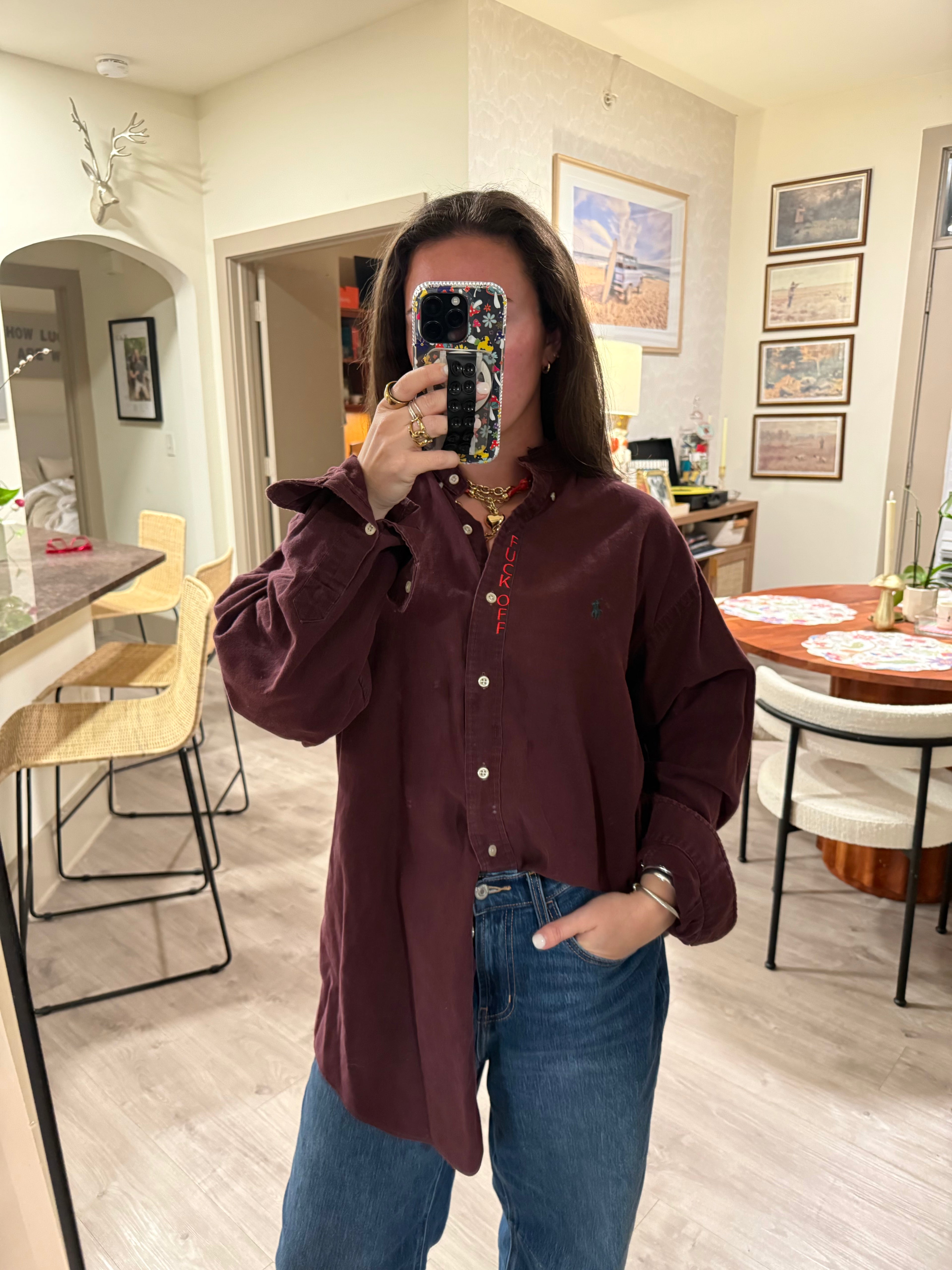 'Fuck Off' Button Down - Size L