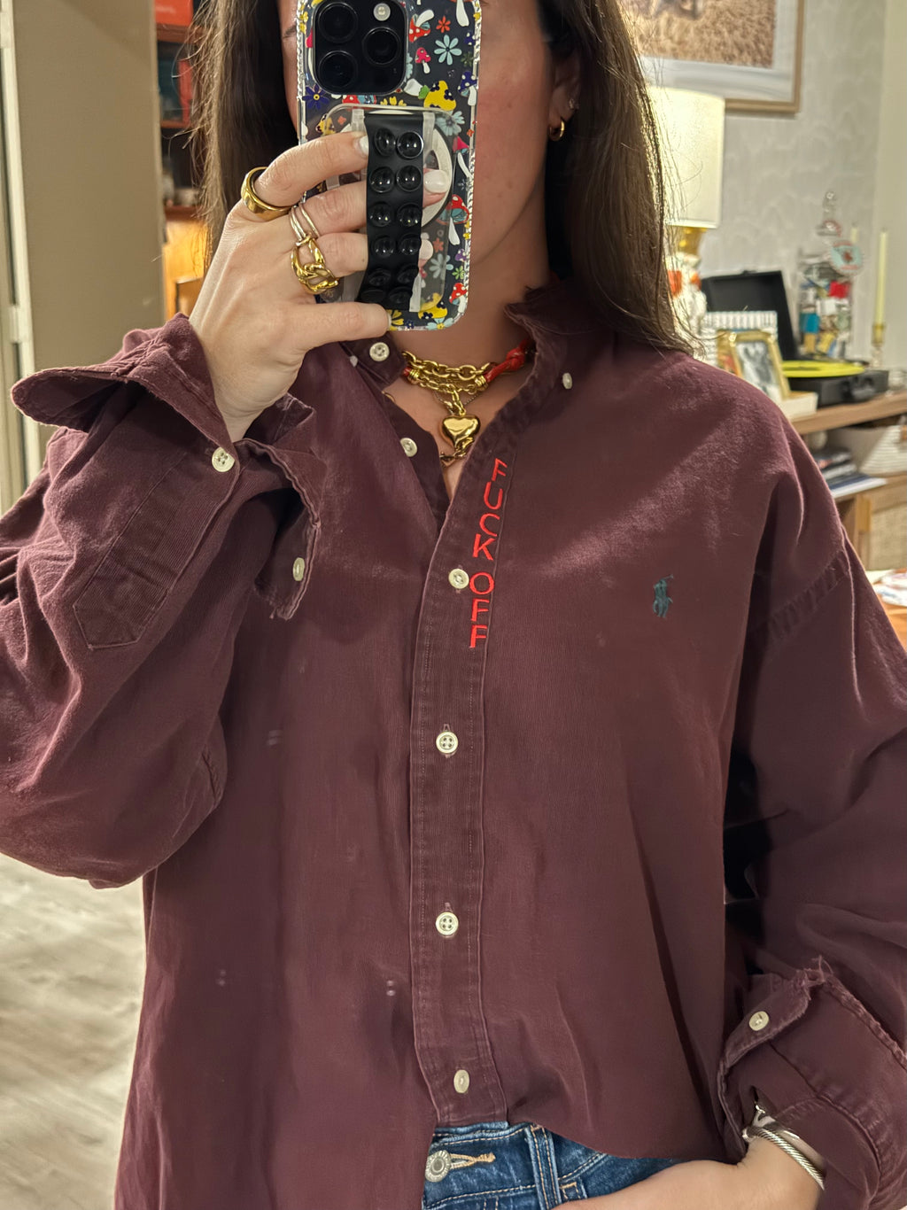 'Fuck Off' Button Down - Size L