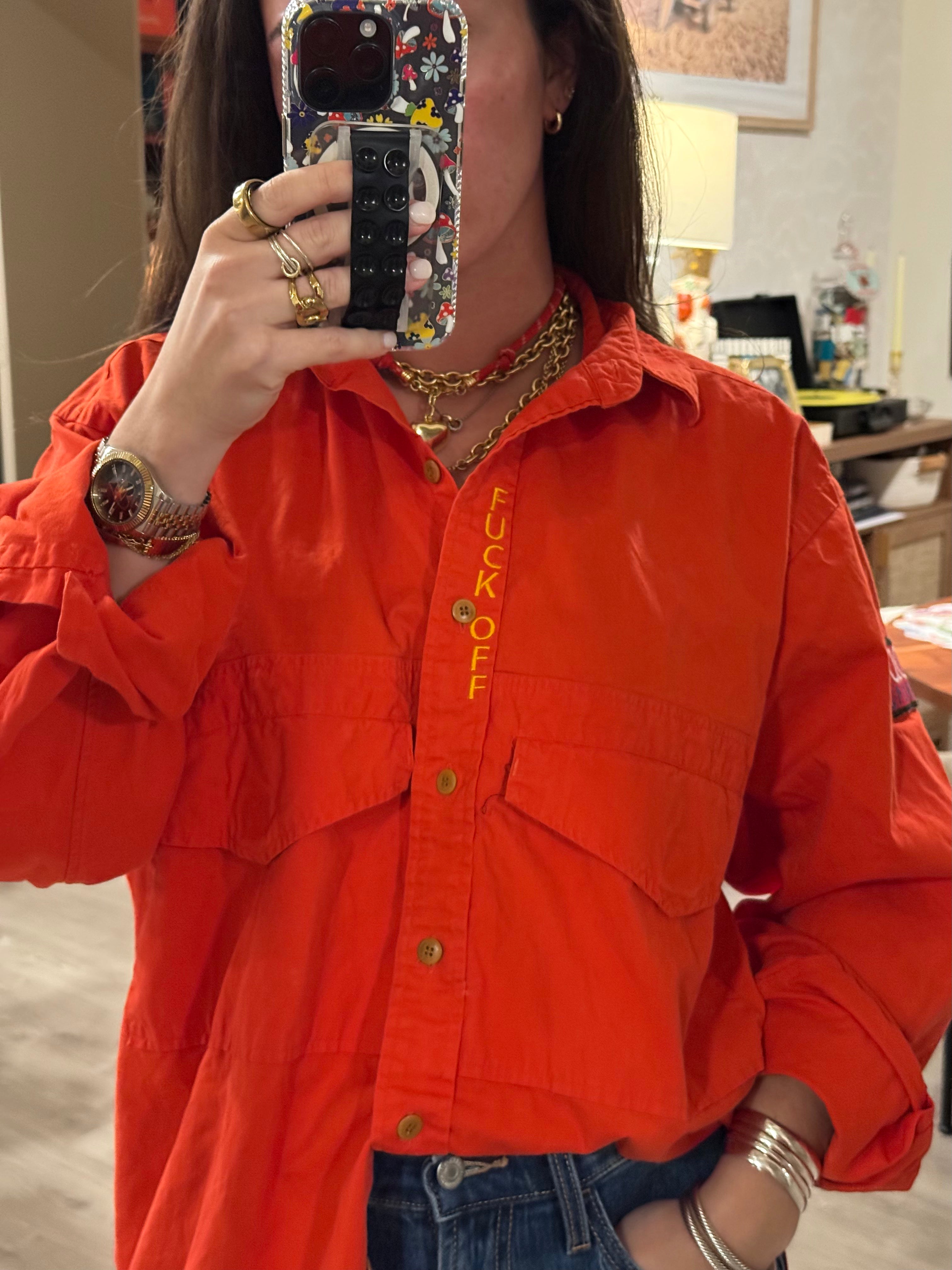 'Fuck Off' Button Down - Size L