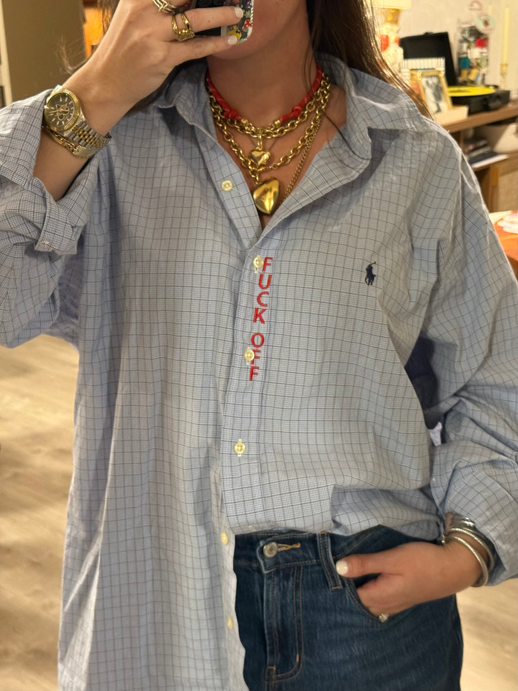 'Fuck Off' Button Down - Size XL