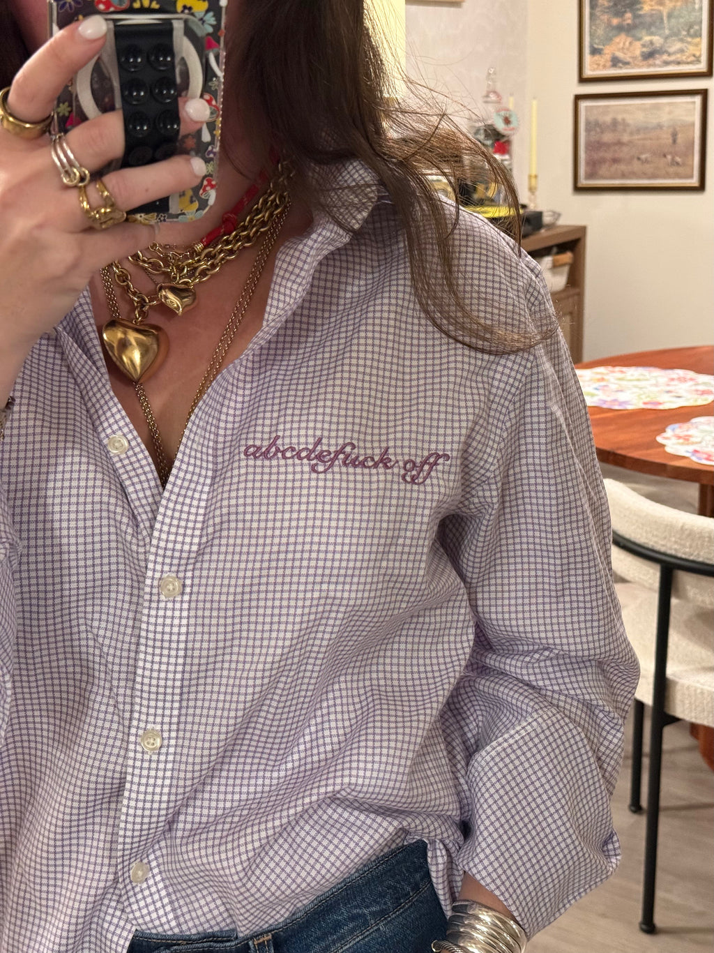 'abcdefuck off' Button Down - Size L