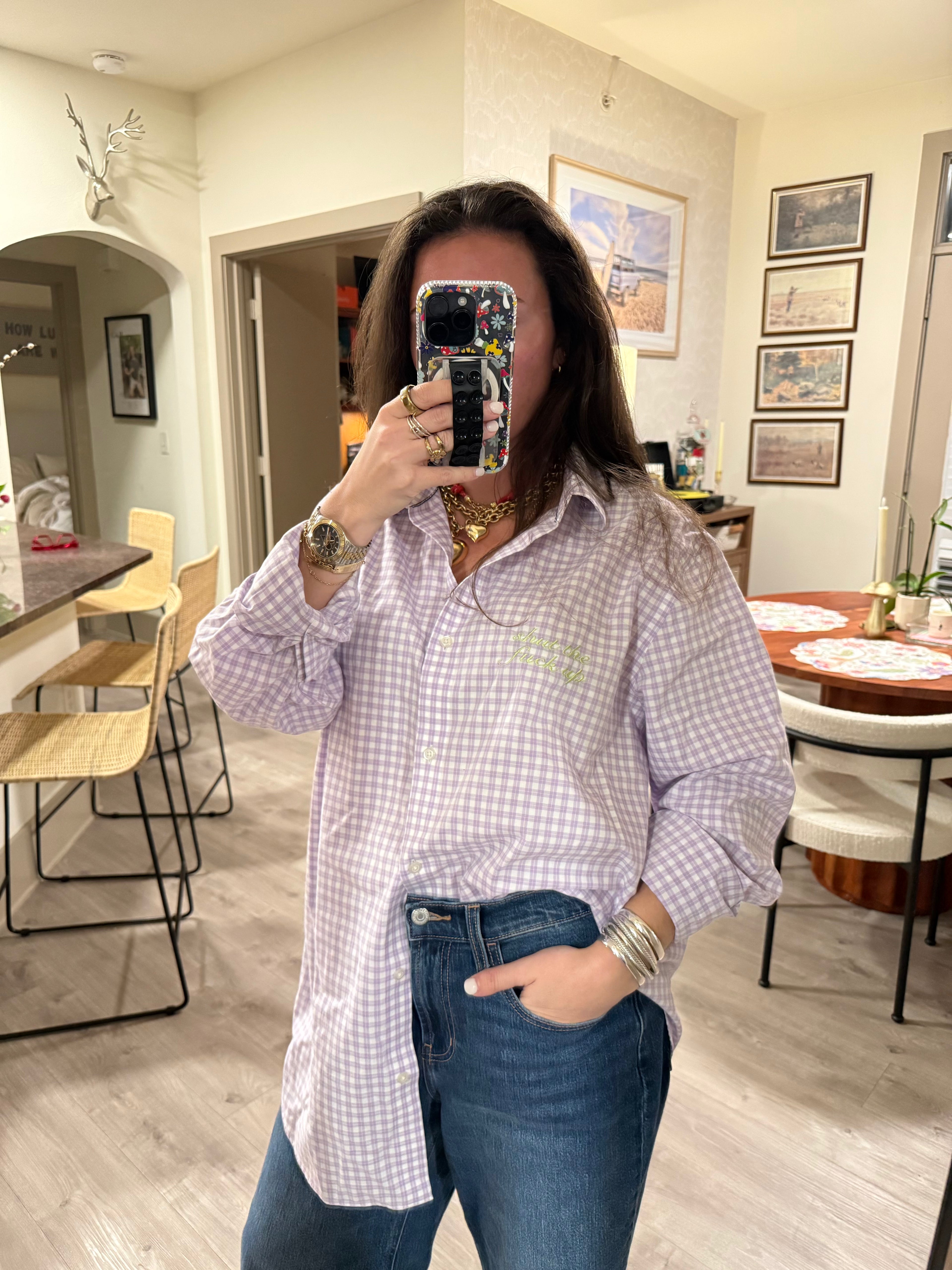 'shut the fuck up' Button Down - Size XL