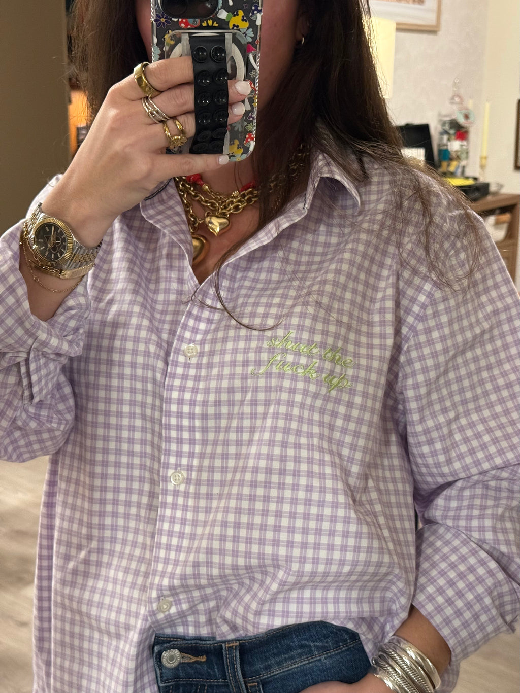 'shut the fuck up' Button Down - Size XL