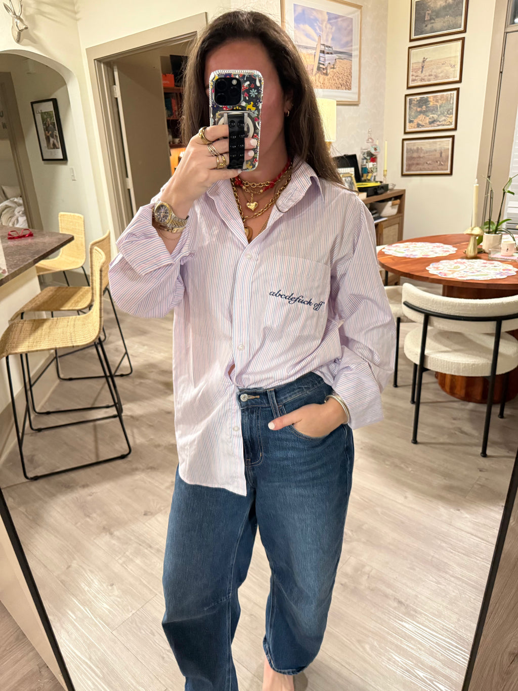 'abcdefuck off' Button Down - Size M