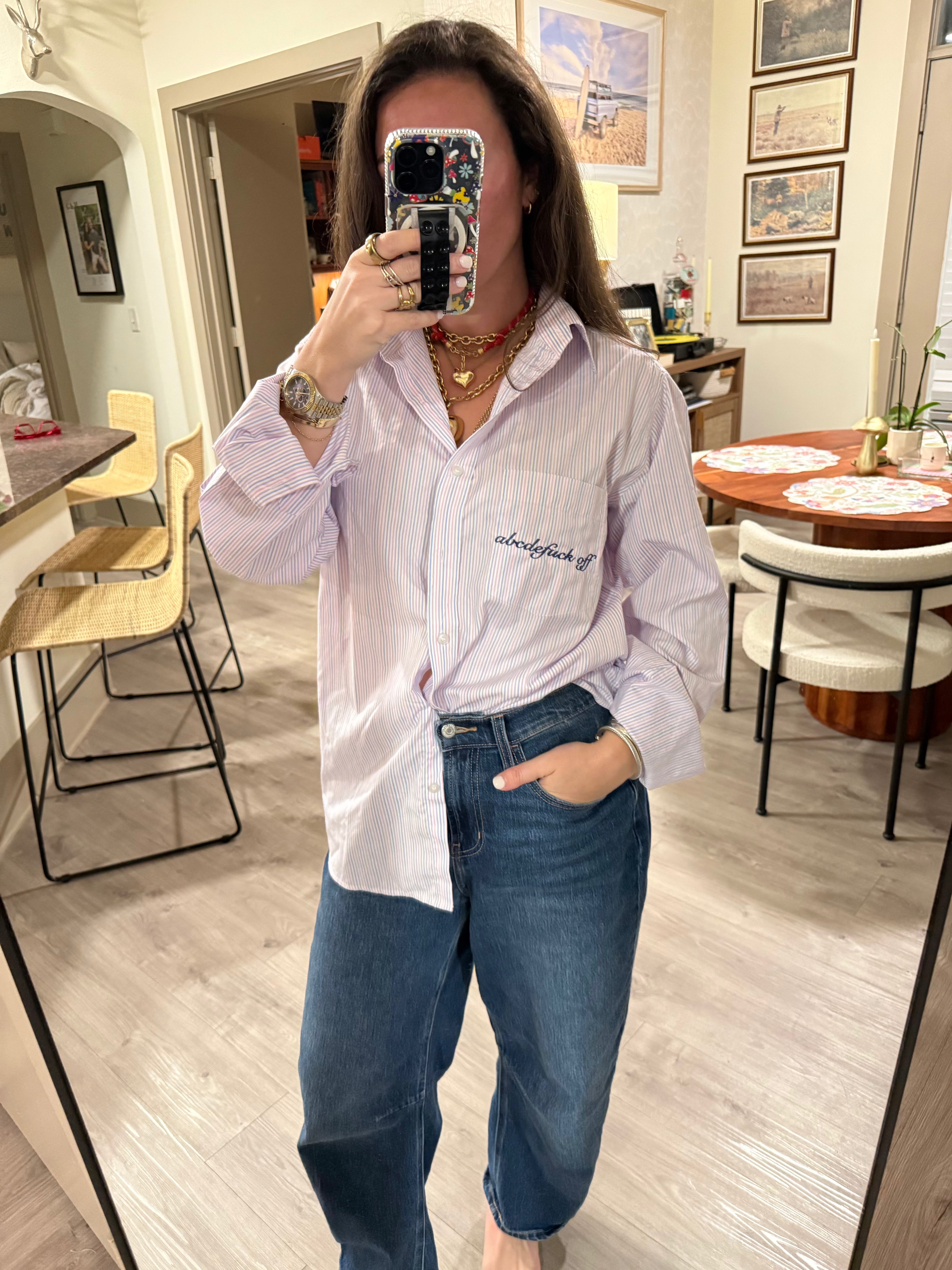 'abcdefuck off' Button Down - Size M