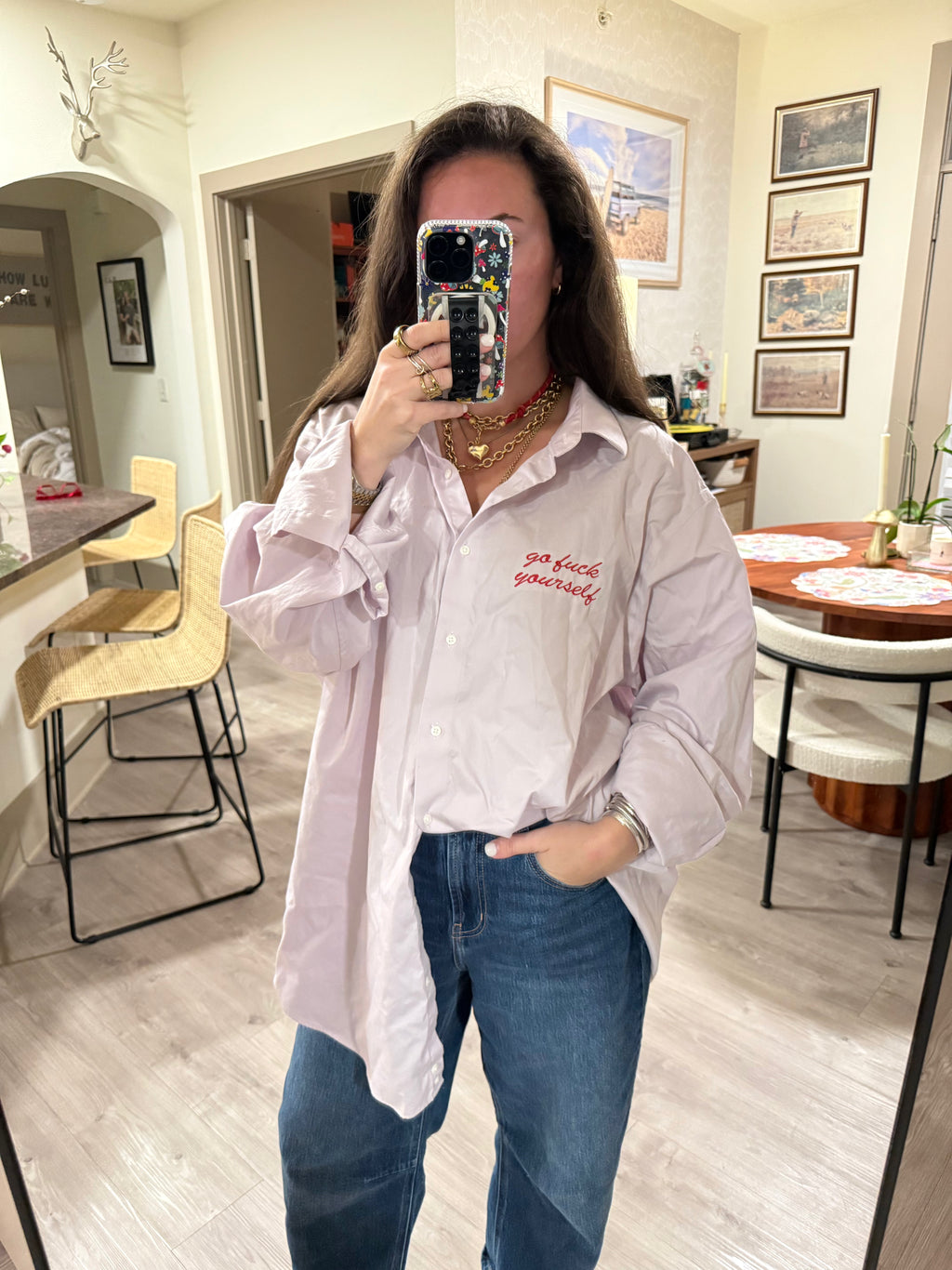 'go fuck yourself' Button Down - Size 2XL