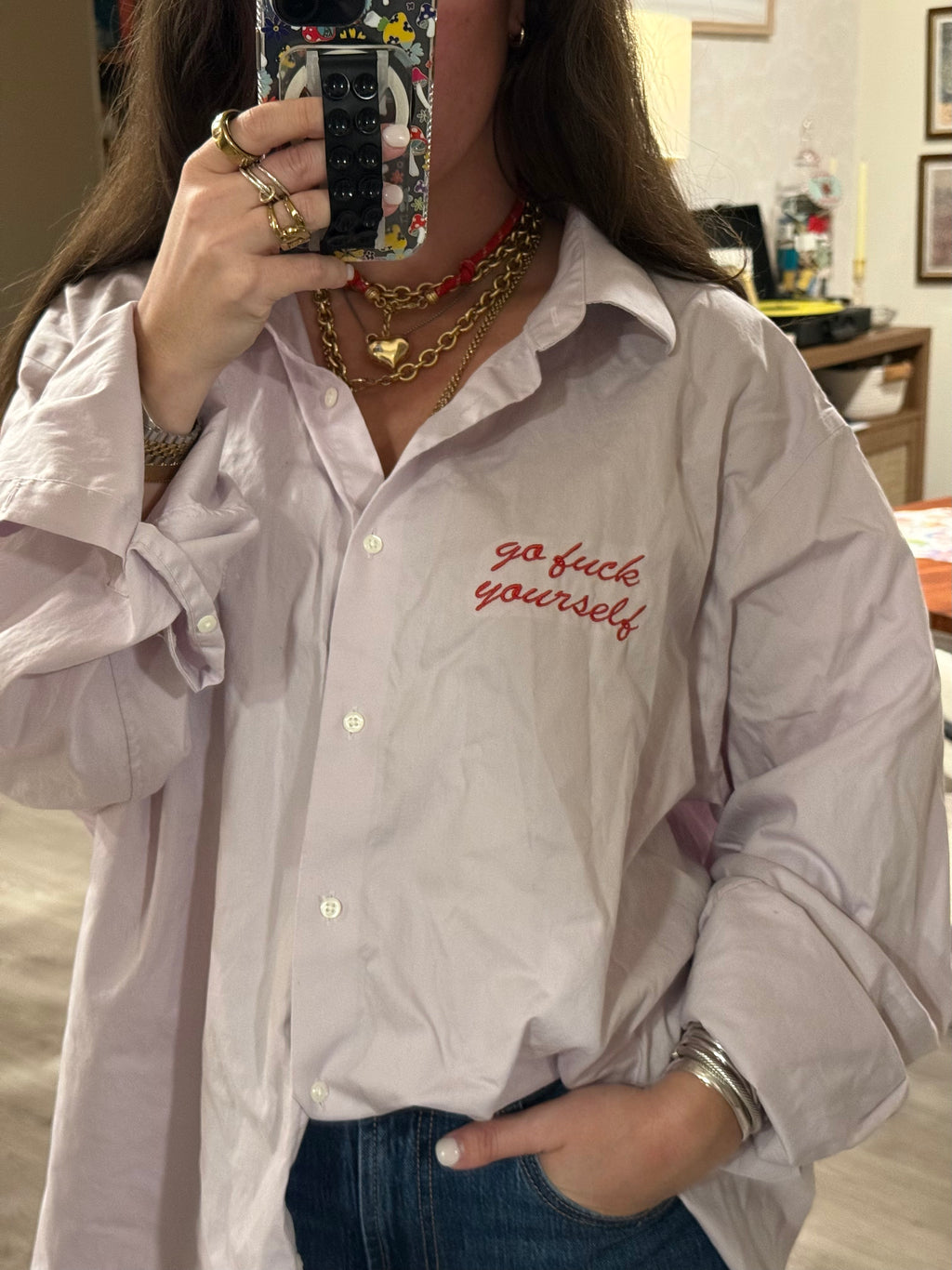 'go fuck yourself' Button Down - Size 2XL