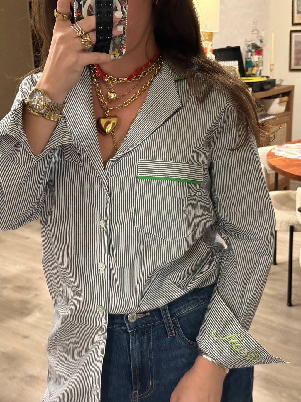 'zero fucks' Button Down - Size M