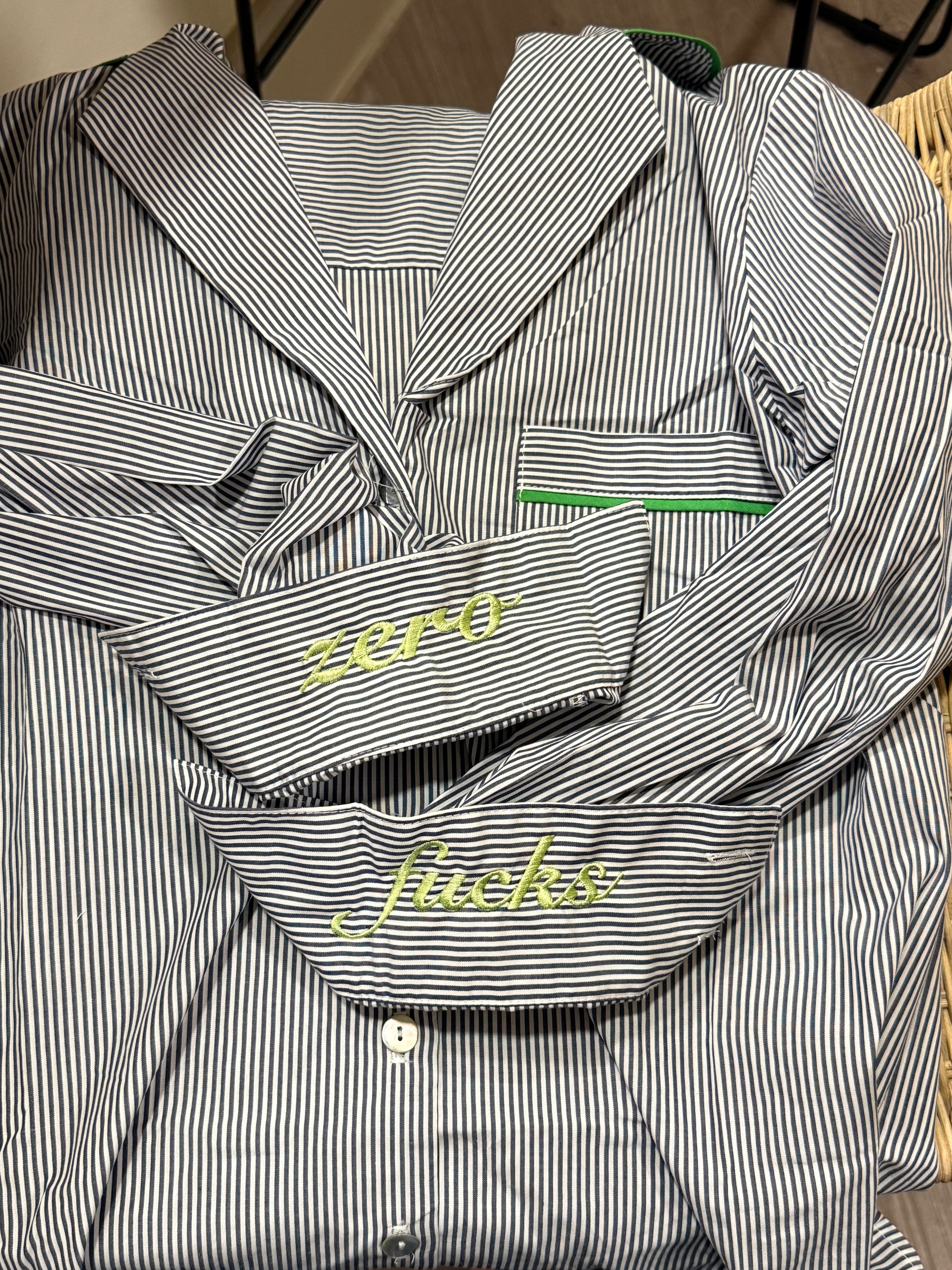 'zero fucks' Button Down - Size M