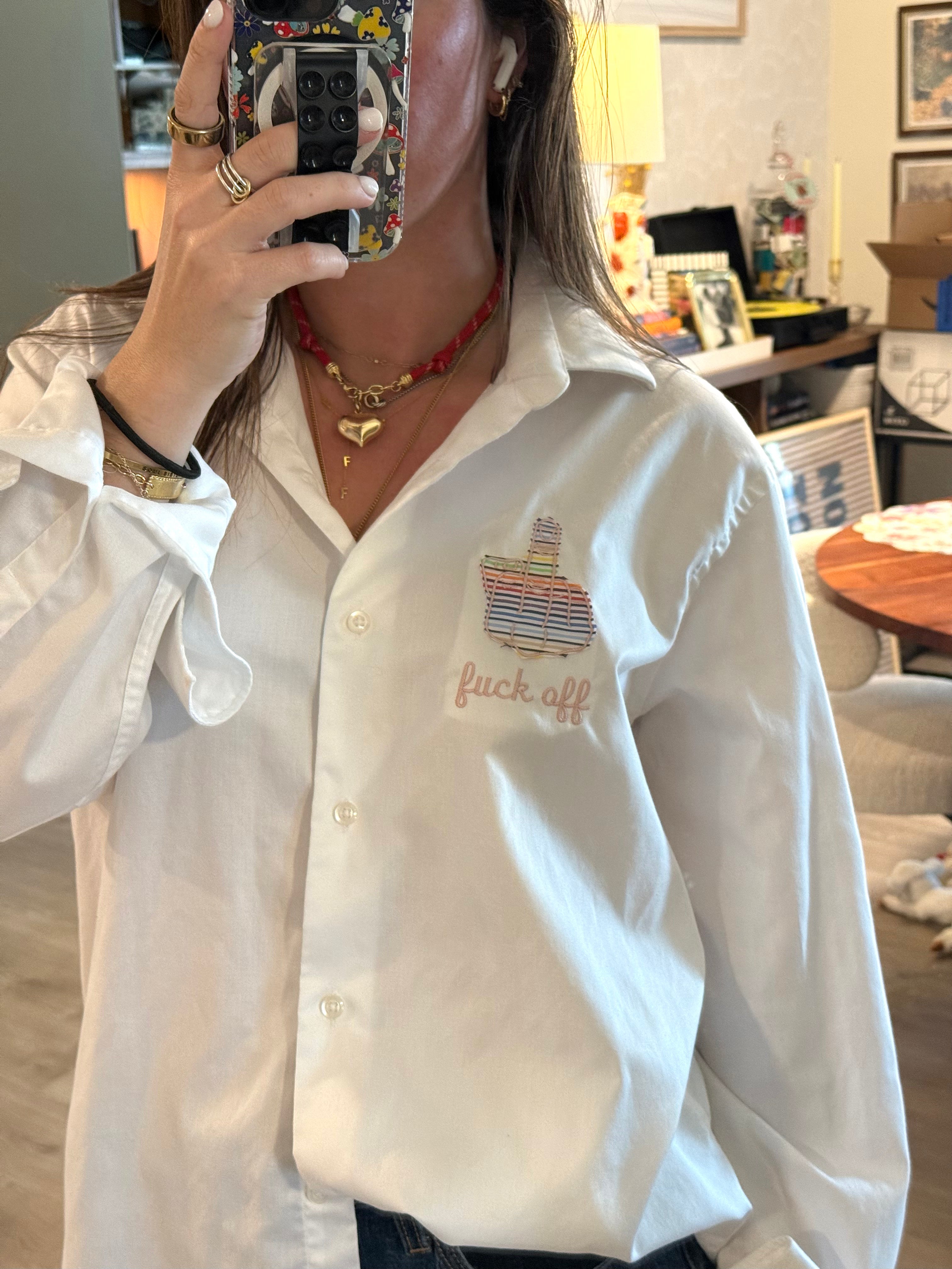 fuck off 🖕 button down - Size L
