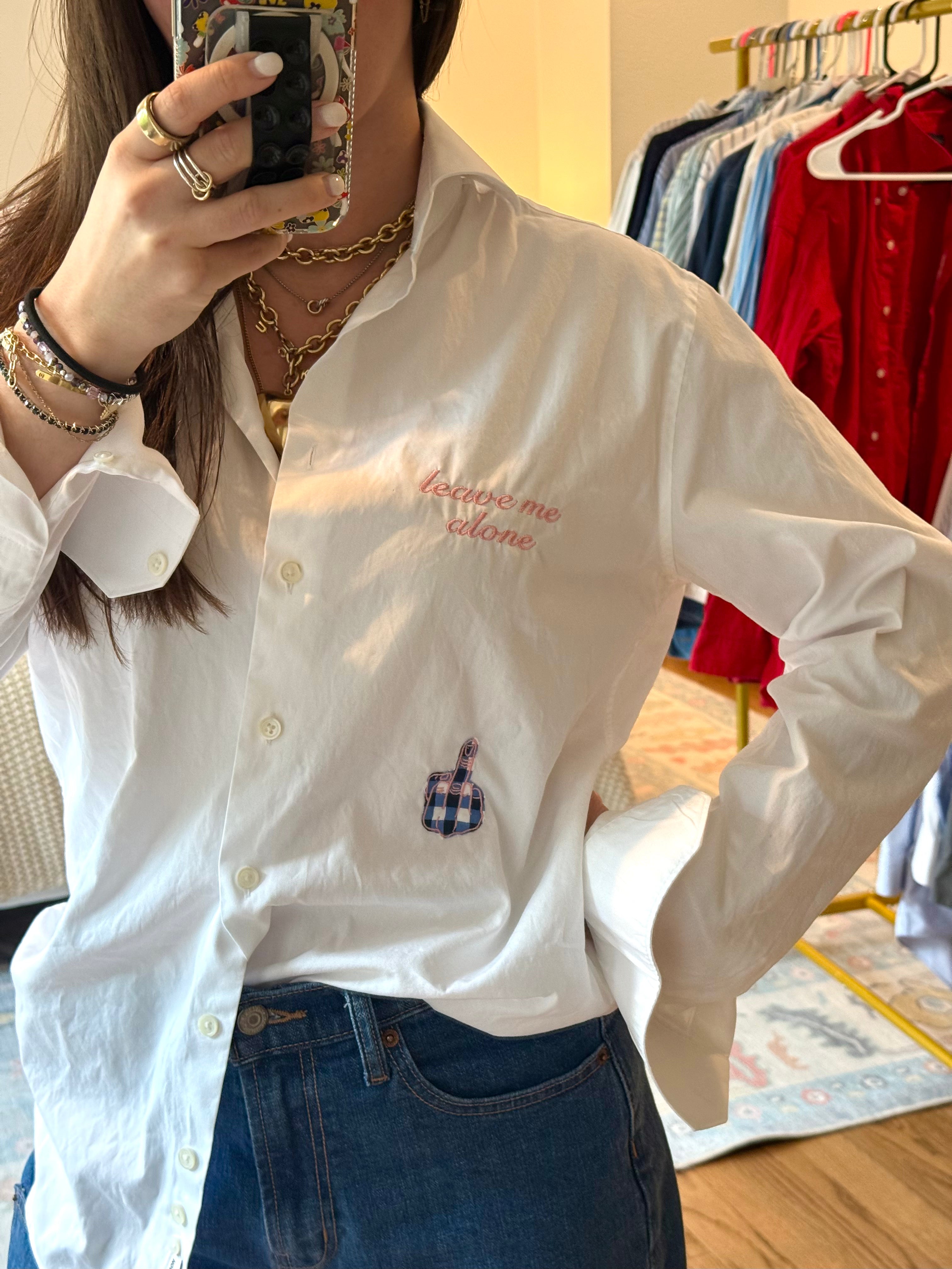 Leave Me Alone Button Down - Size M