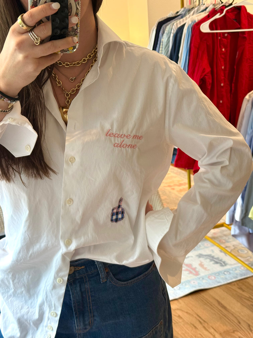 Leave Me Alone Button Down - Size M