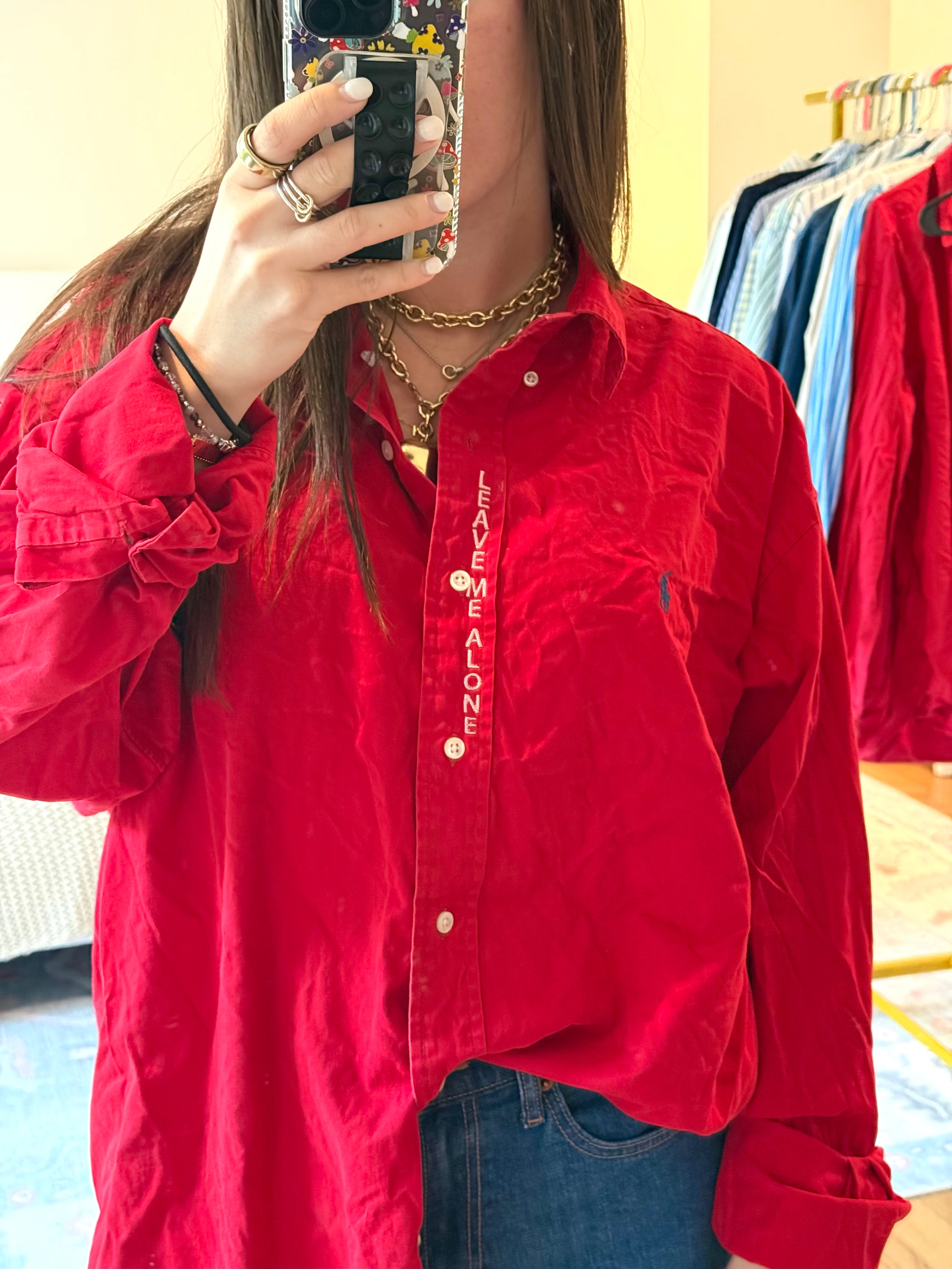Leave Me Alone Button Down - Size XL