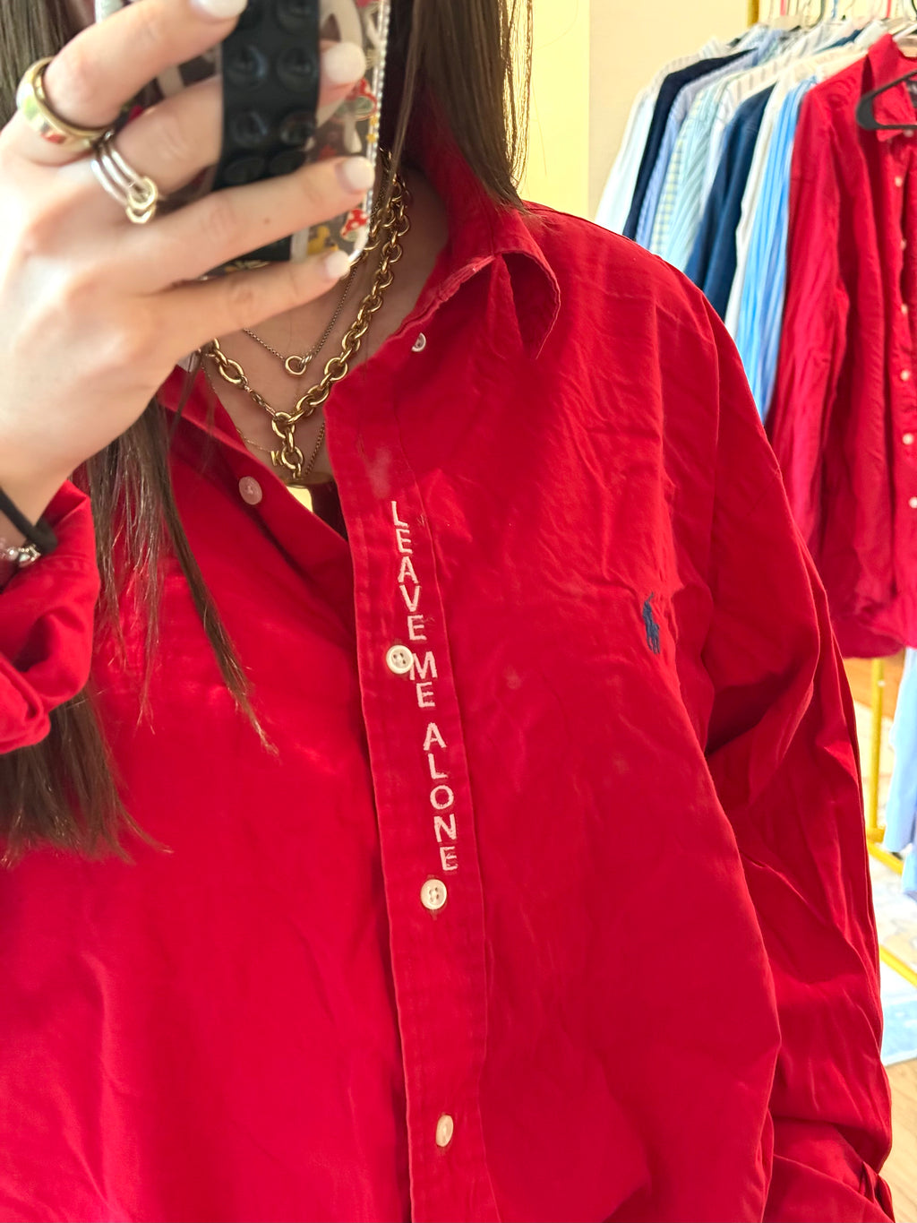 Leave Me Alone Button Down - Size XL
