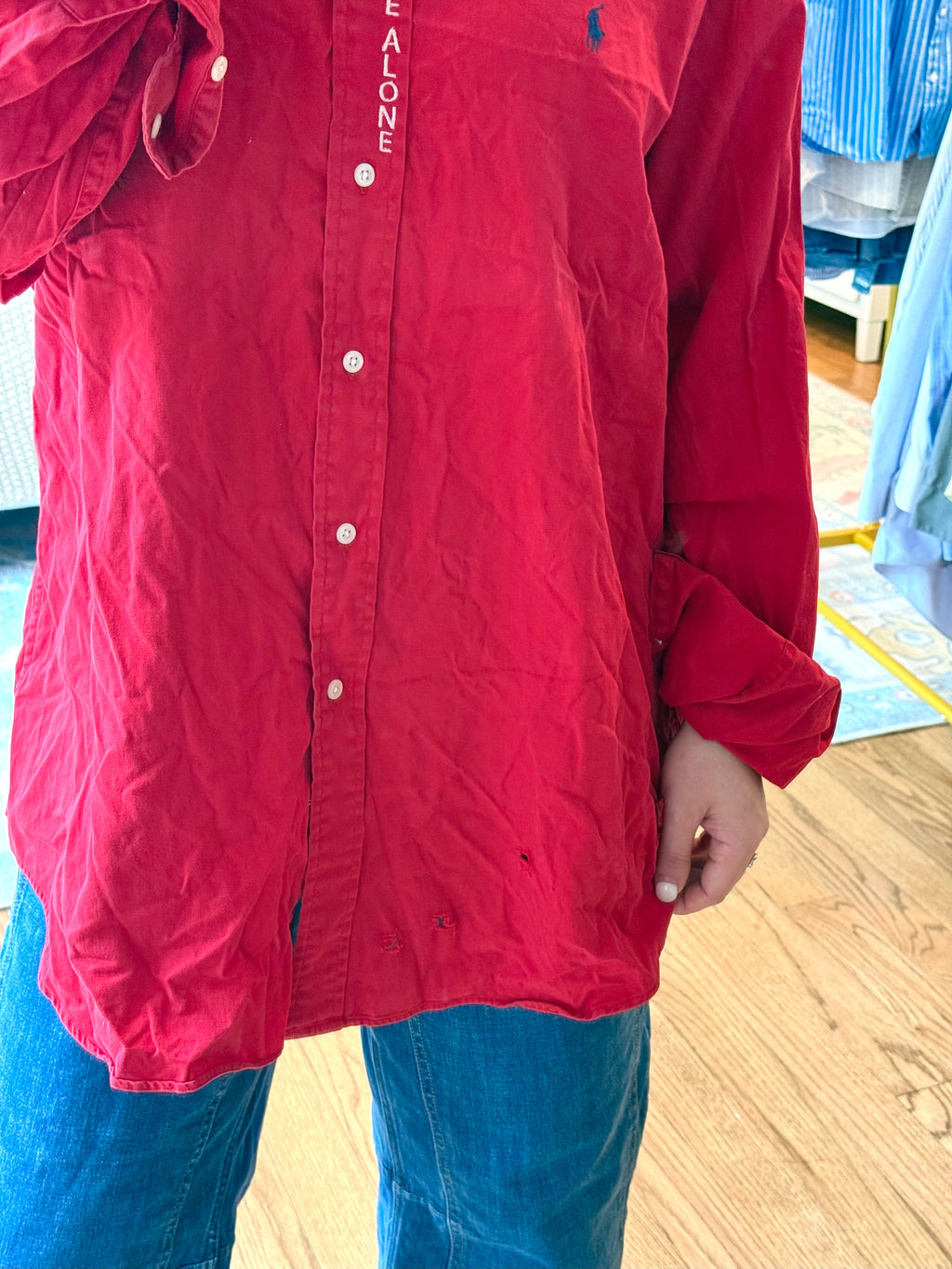 Leave Me Alone Button Down - Size XL
