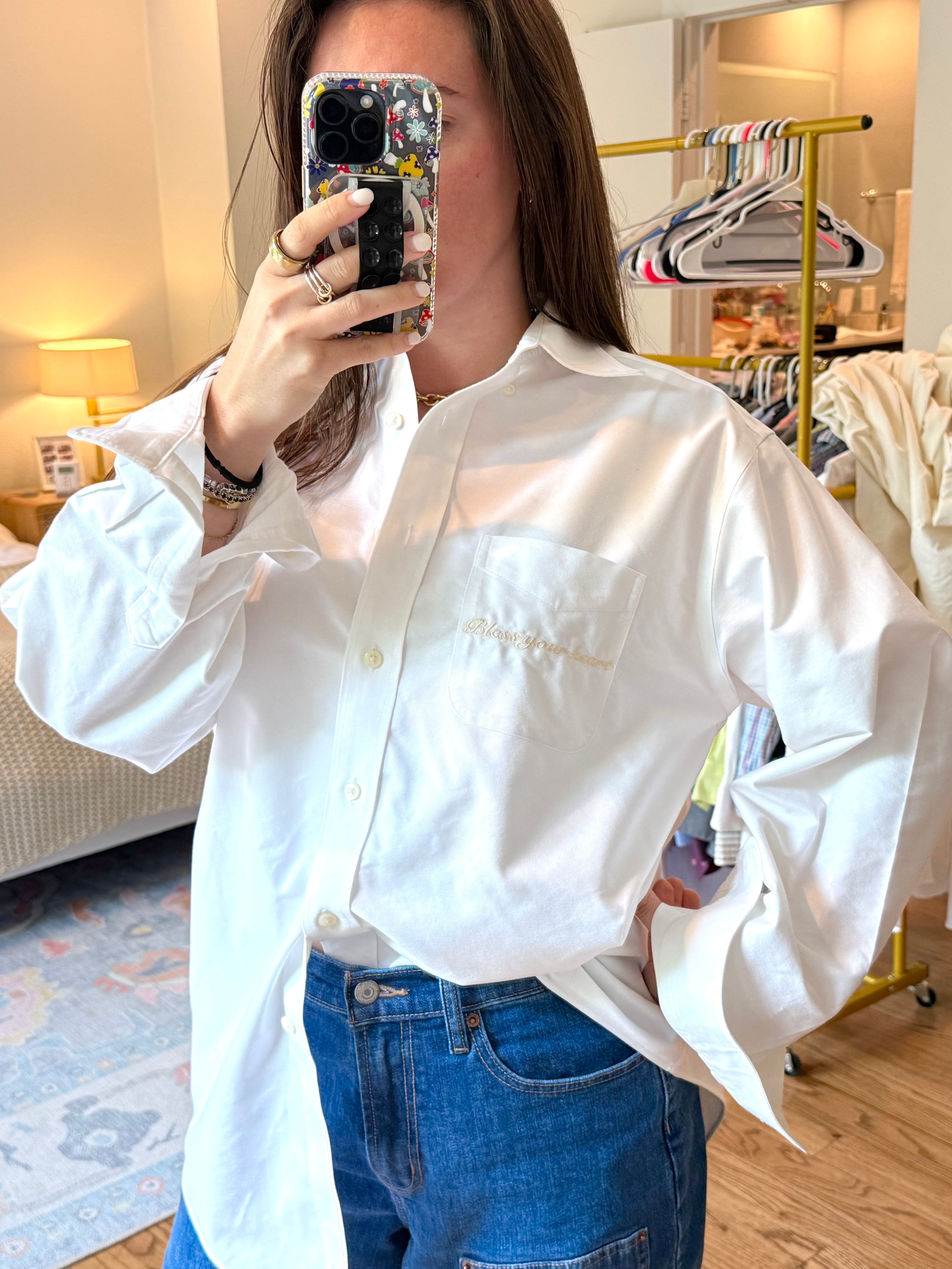 Bless Your Heart Button Down - Size M