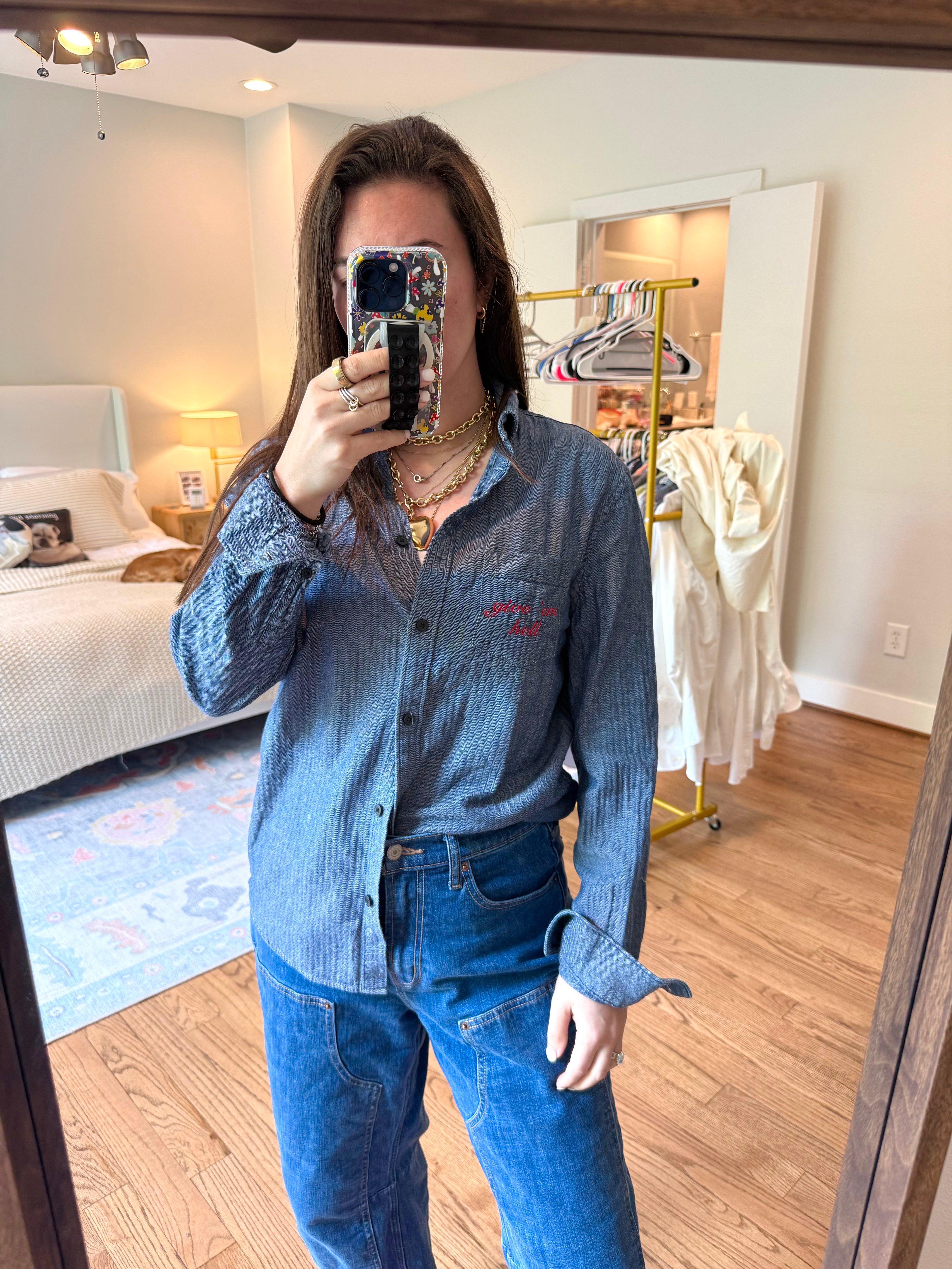 Give 'em Hell Button Down - Size S