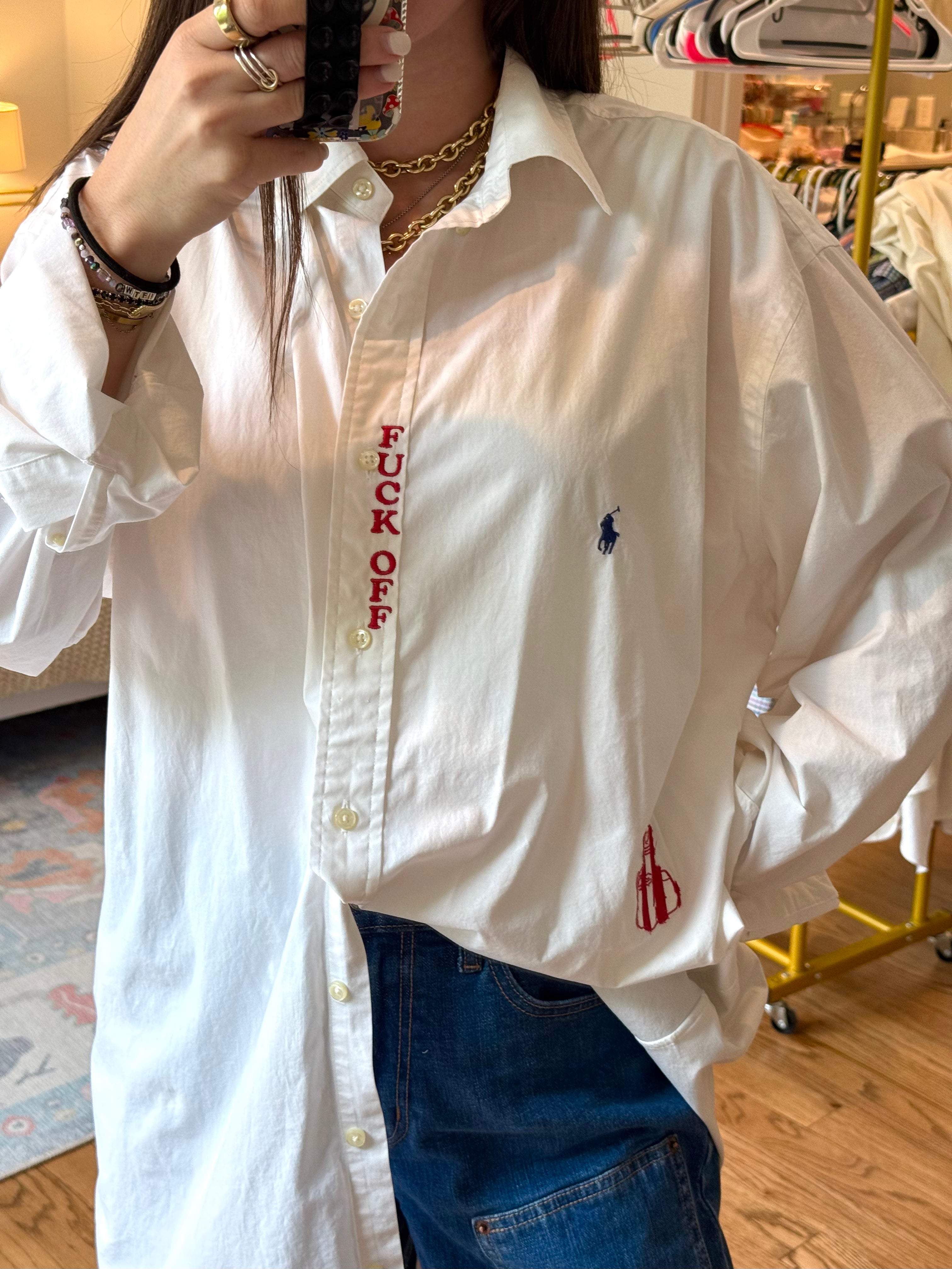 Fuck Off Button Down - Size XL Tall
