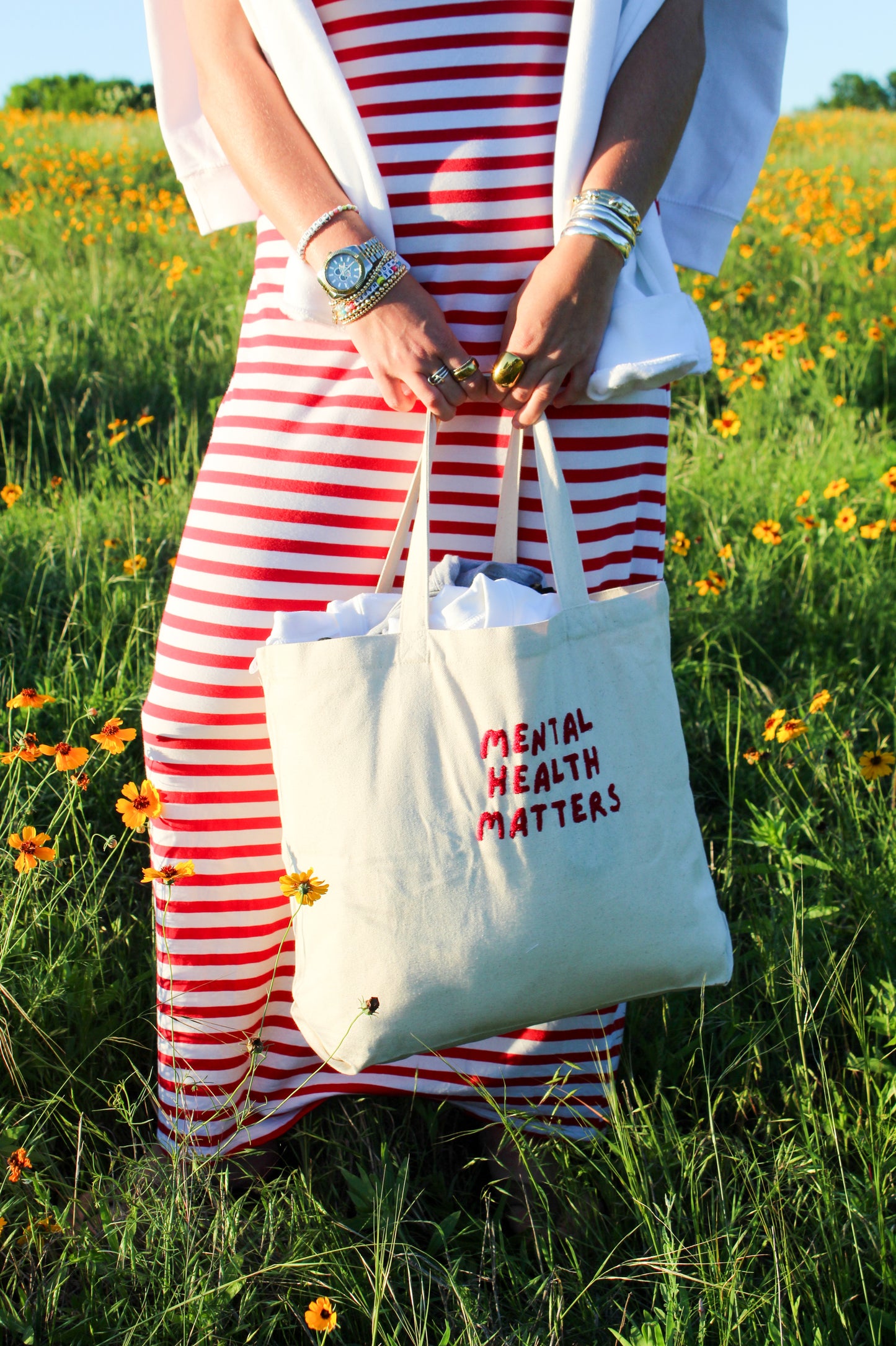Mental Health Matters Embroidered Tote