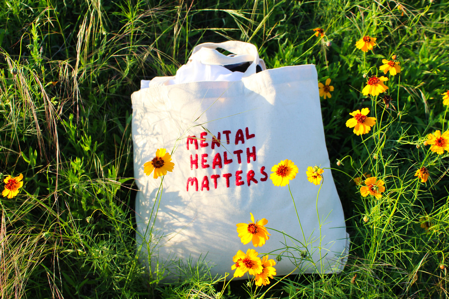 Mental Health Matters Embroidered Tote