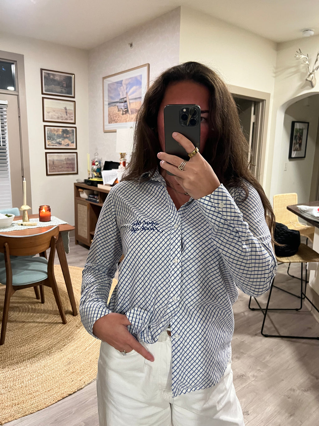 STFU Button Down - Blue Stripes & Blue