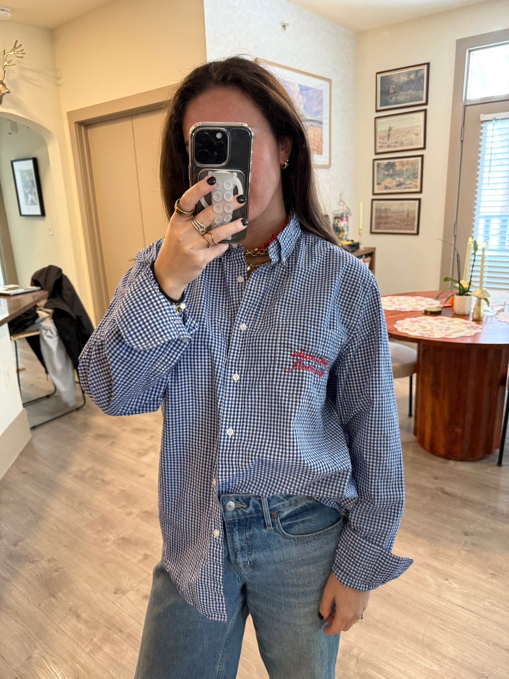 "Shut The Fuck Up" Button Down - Blue & Red