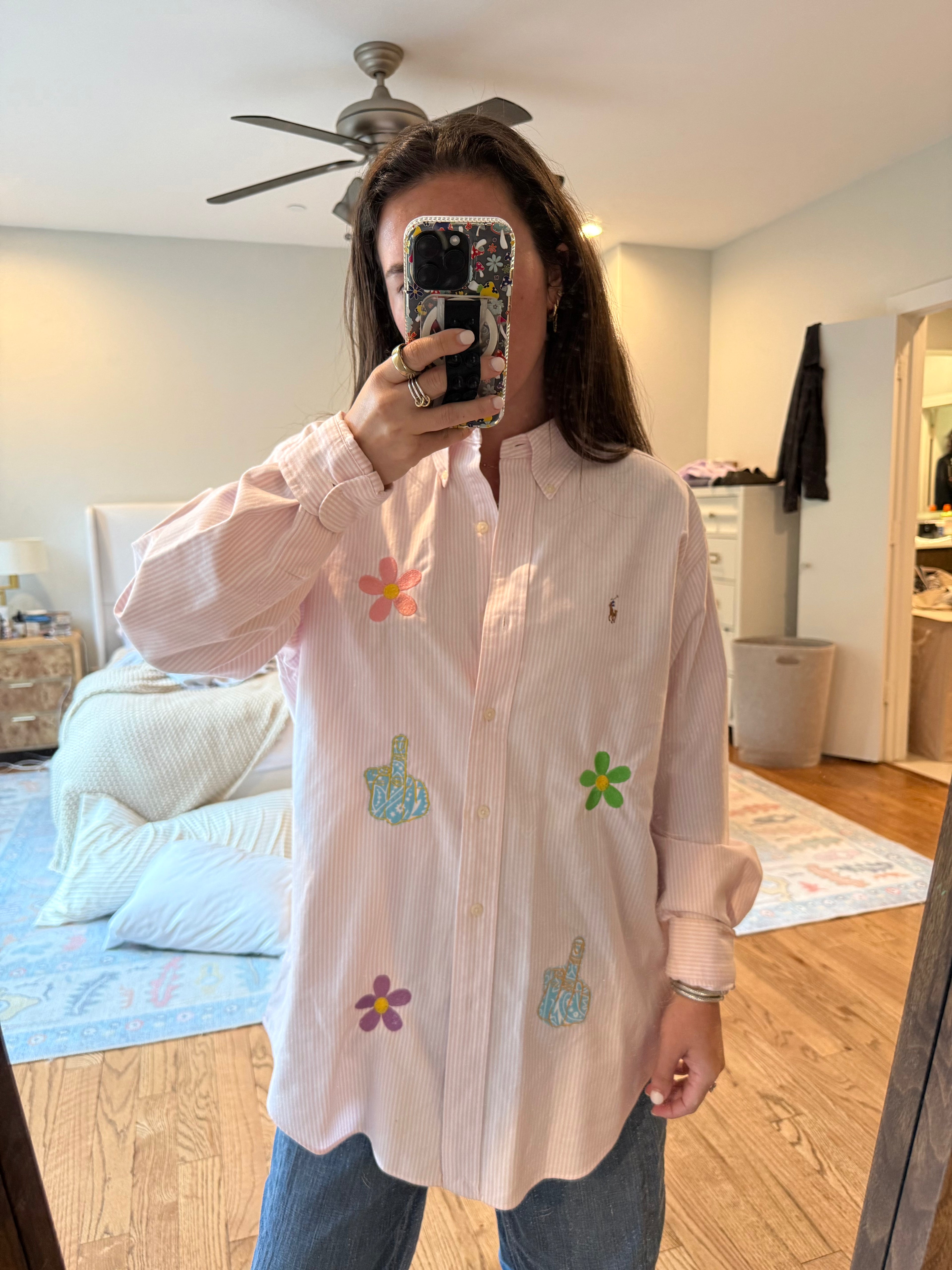 i'm a delicate fucking flower button down