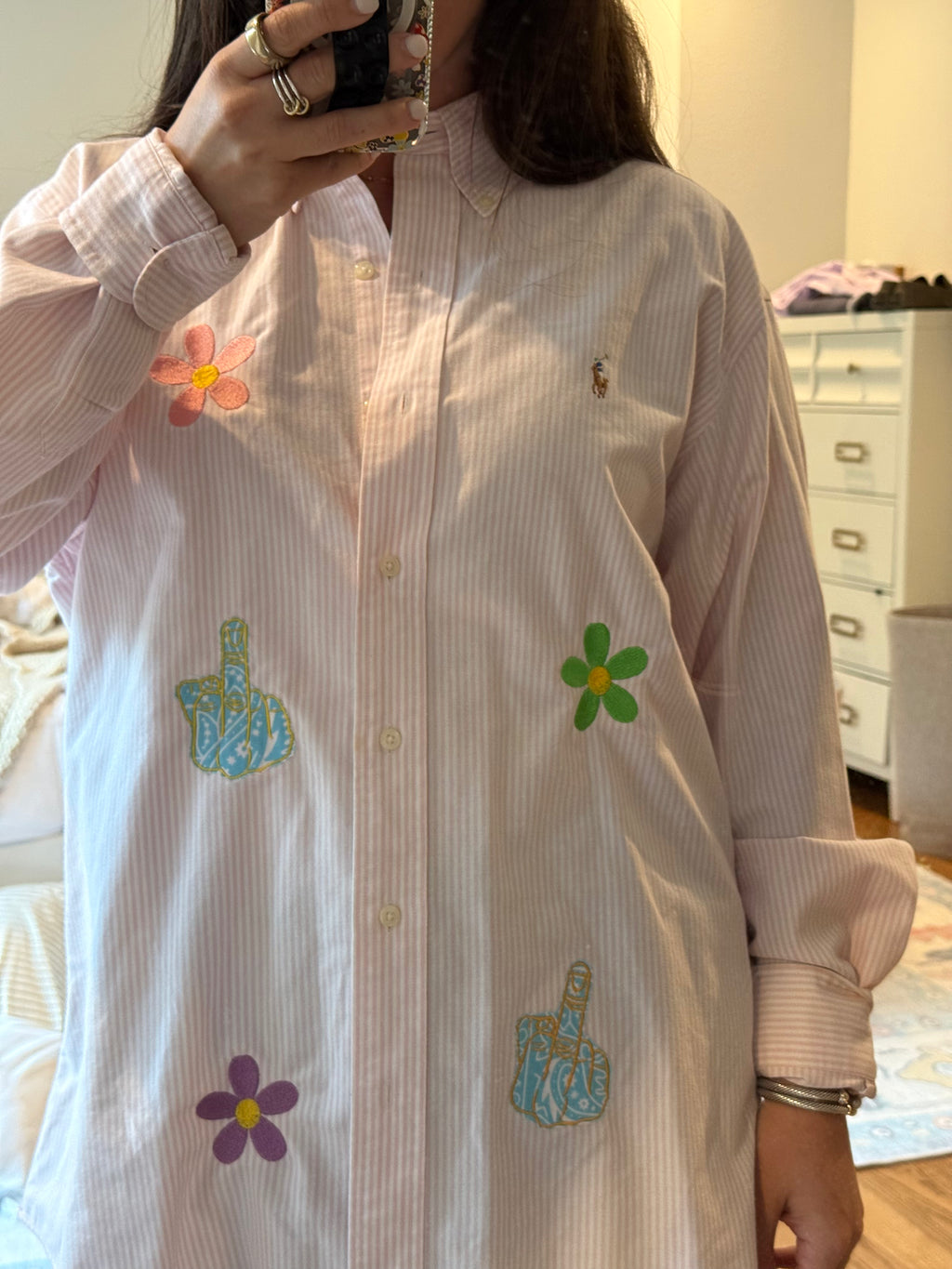 i'm a delicate fucking flower button down