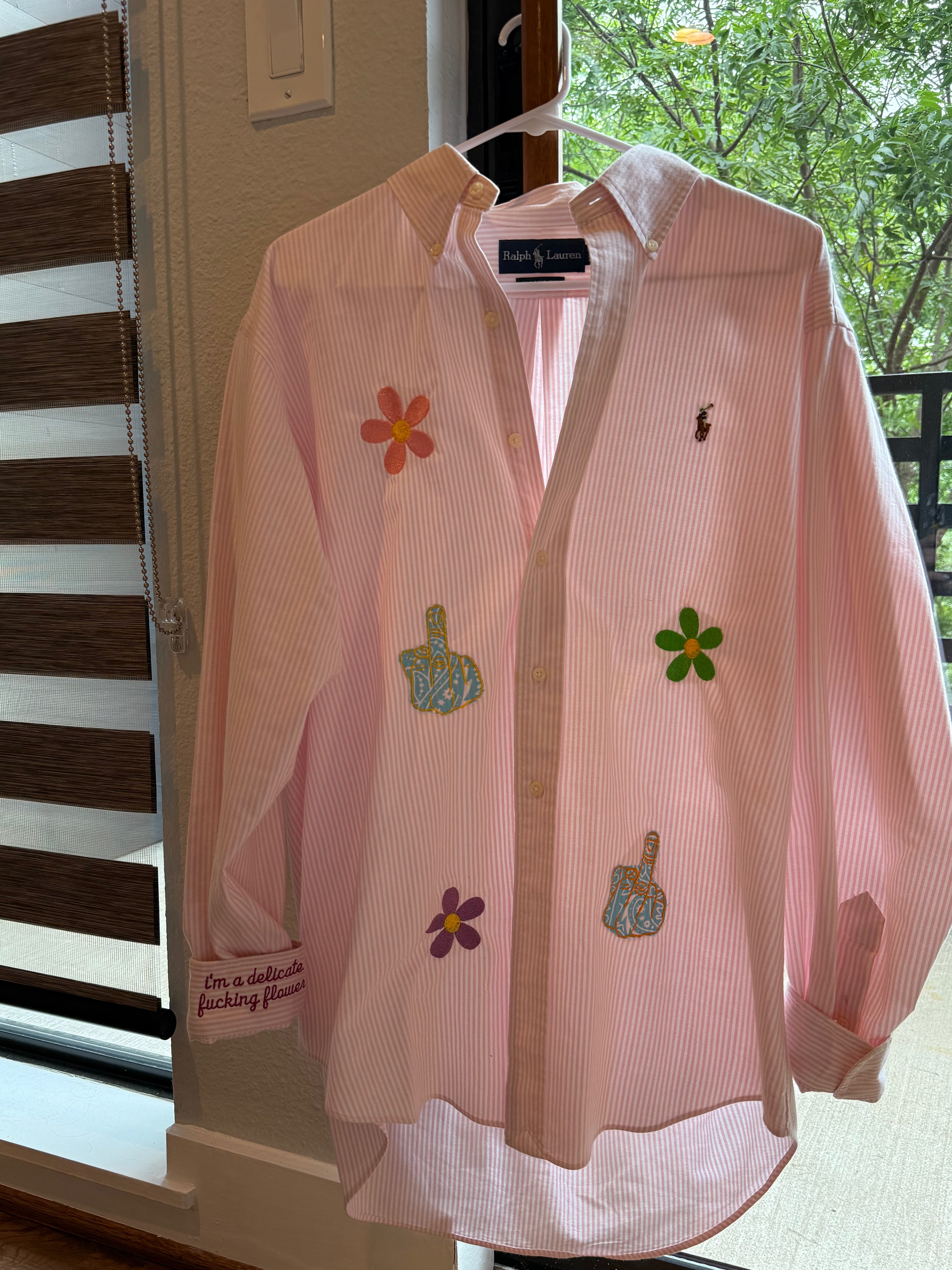 i'm a delicate fucking flower button down