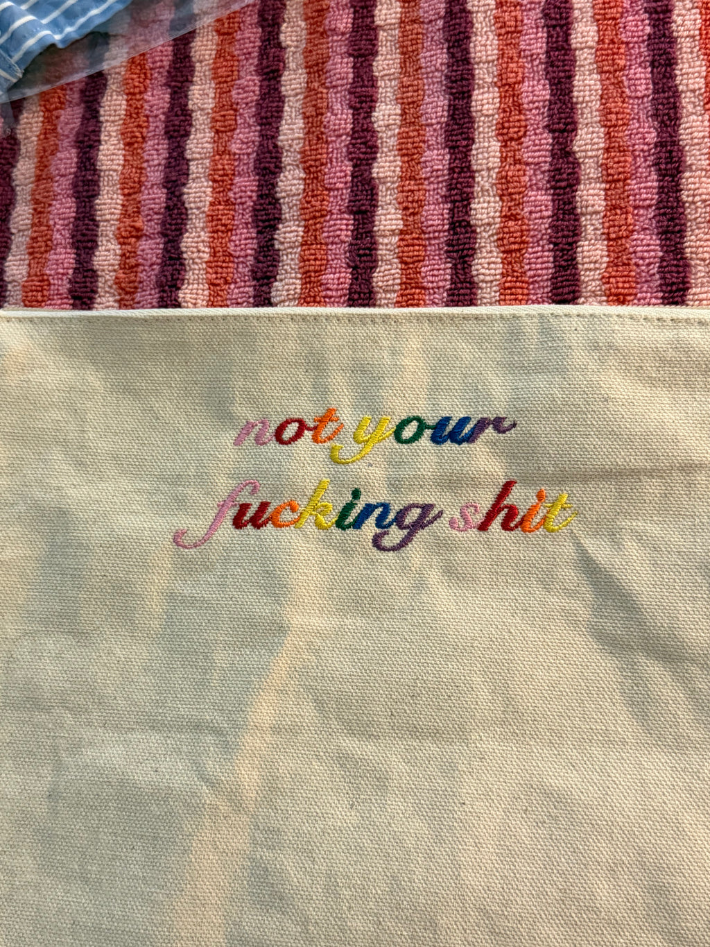Don't Touch My Shit - Embroidered Canvas Pouch