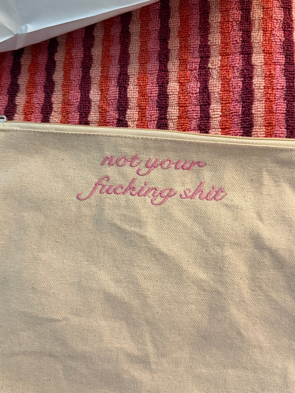 Don't Touch My Shit - Embroidered Canvas Pouch