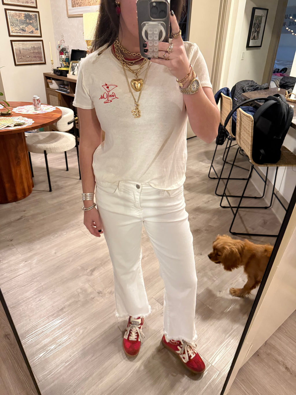 "Kiss My Ass" Jeans - White & Red