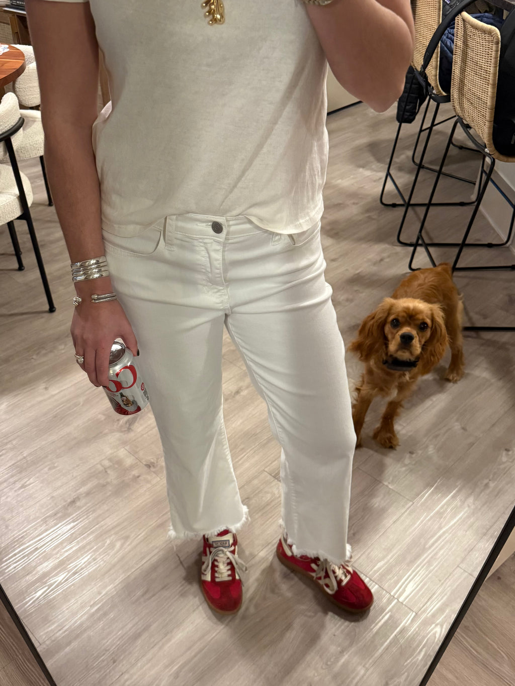 "Kiss My Ass" Jeans - White & Red