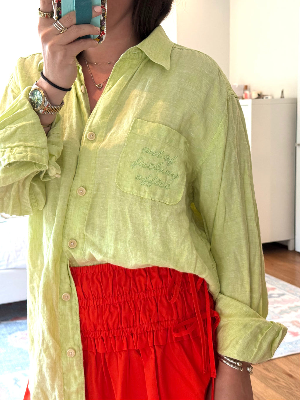 out of fucking office Button Down - Size L