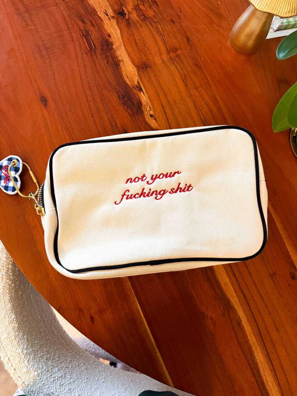 Not Your Fucking Shit – Embroidered Canvas Pouch